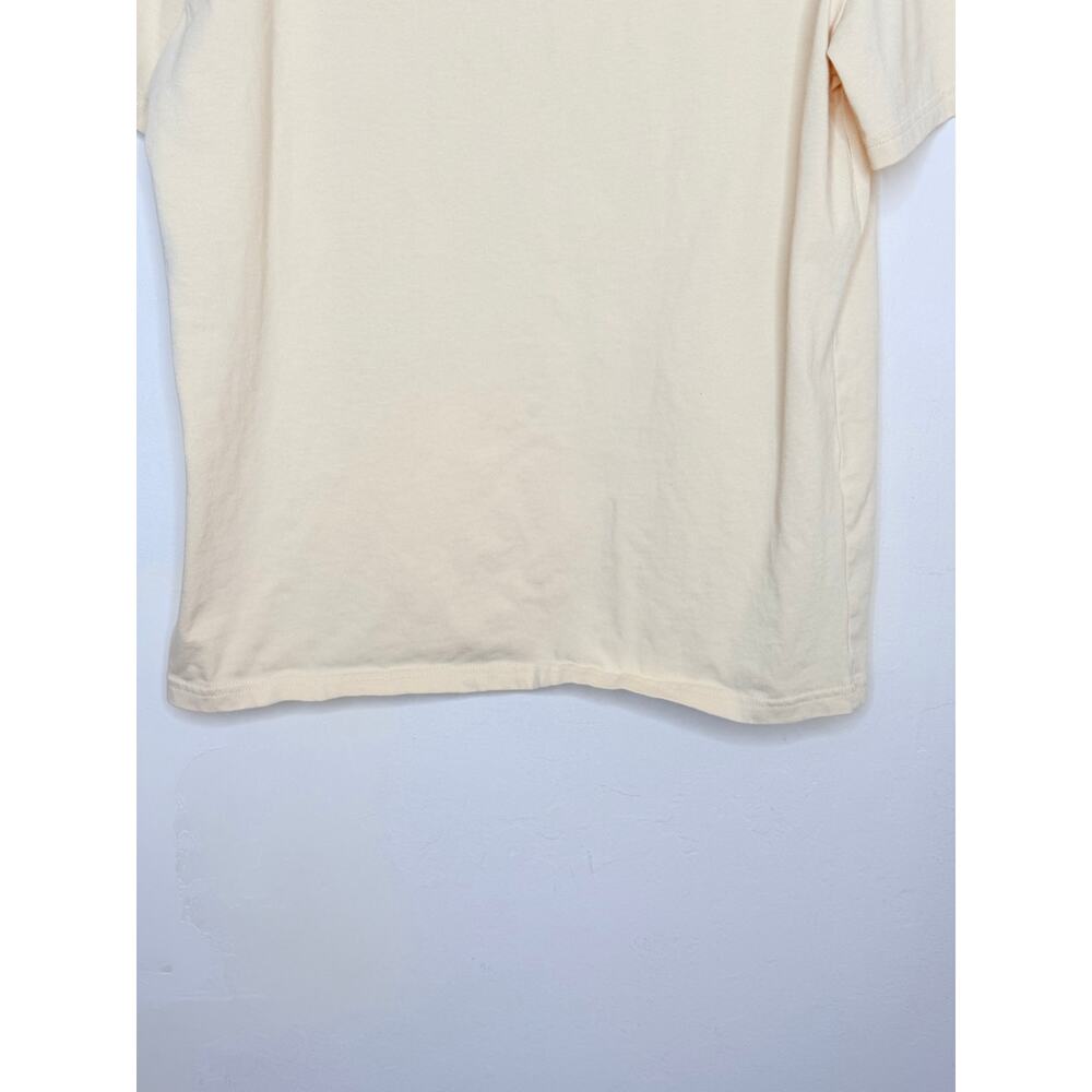 Champion‎ Logo Graphic Tee Beige Cream Short Sleeve Large Y2K Casual Streetwear - Picture 9 of 9